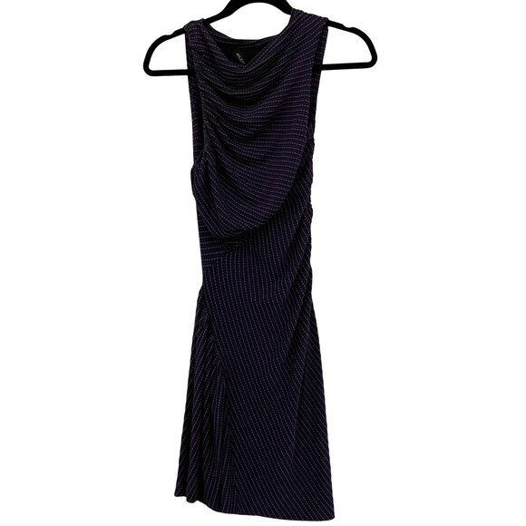 Atlein Midnight Blue Draped Sleeveless Dress Asymmetrical 38 6 Stretch Modern - Picture 1 of 7
